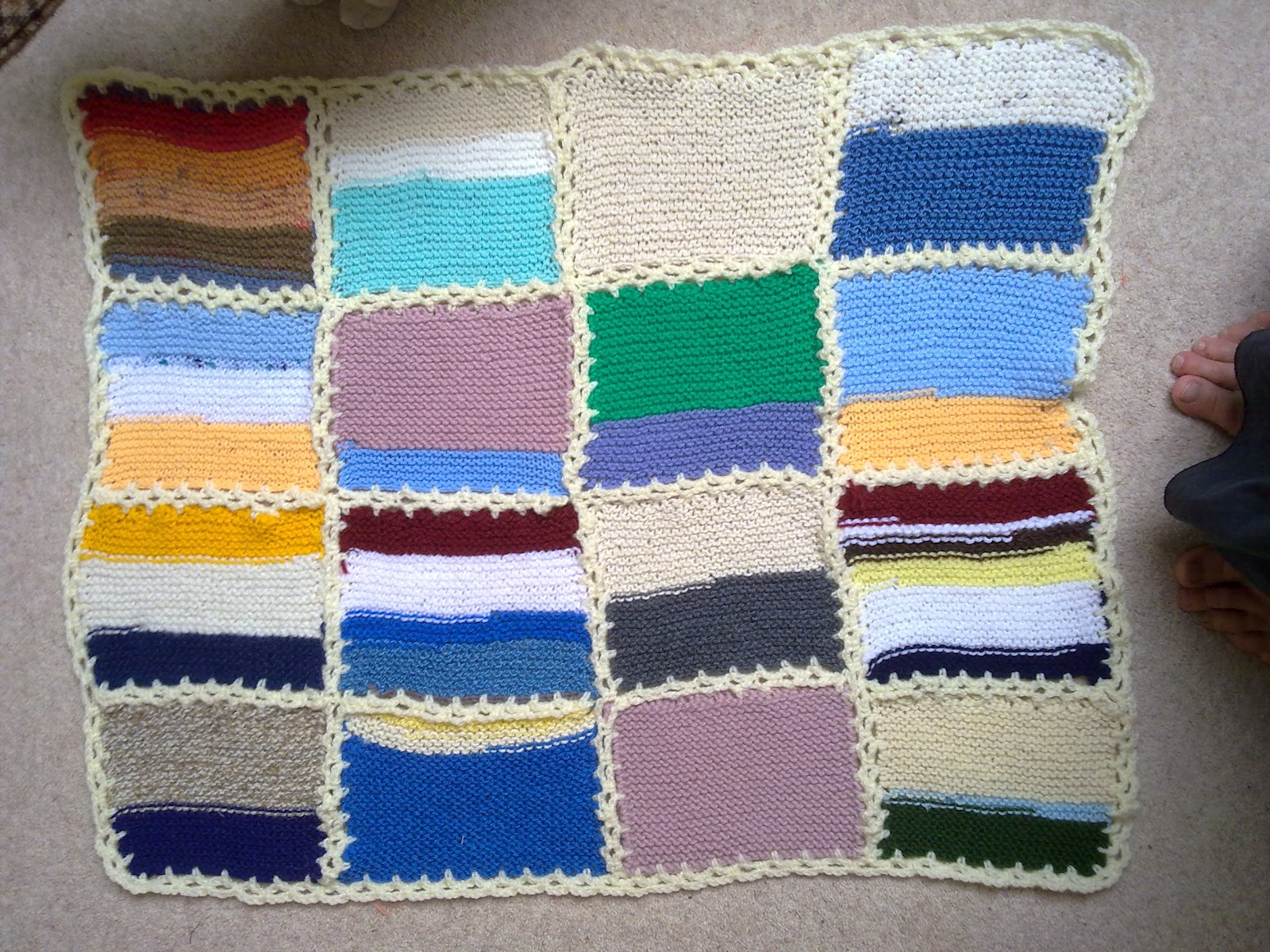 Mum's Simply Living Blog Number 7 joining knitted squares