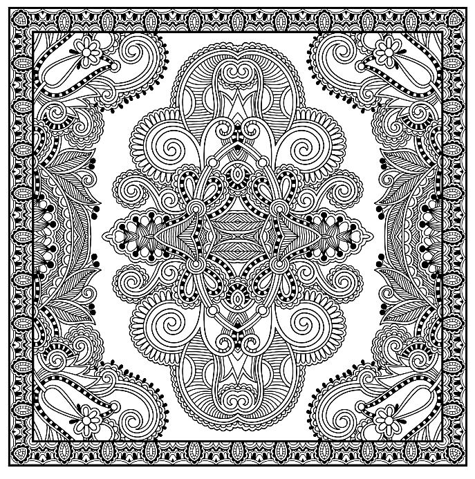 TeppichMandalaMalvorlage Free Mandala