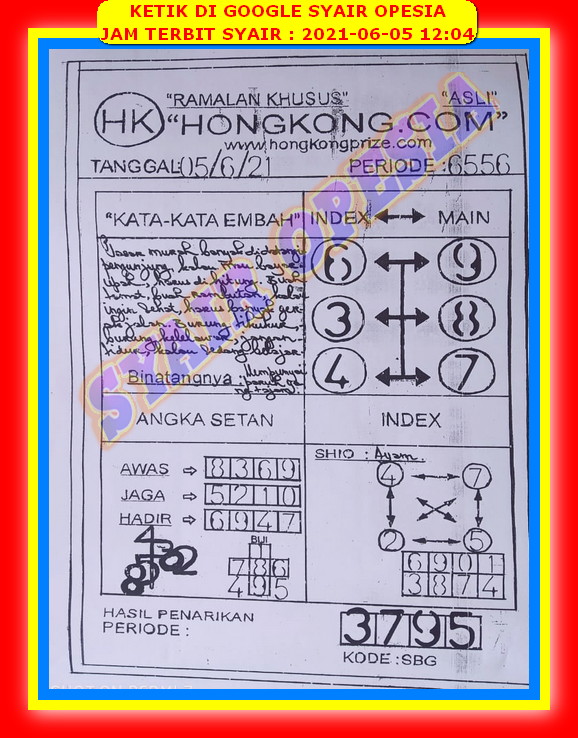 Angka Setan Hk 6 Juni 2021 Syair Angka Data Keluaran