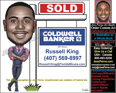 Coldwell Banker Sold Sign Caricature from Photo