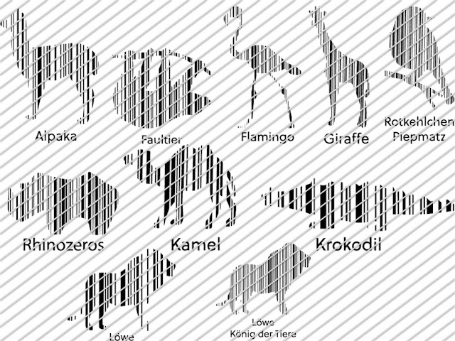 Übersicht über die Plottervorlagen im Set Barcode Animals 1 von Lalillyherzileien