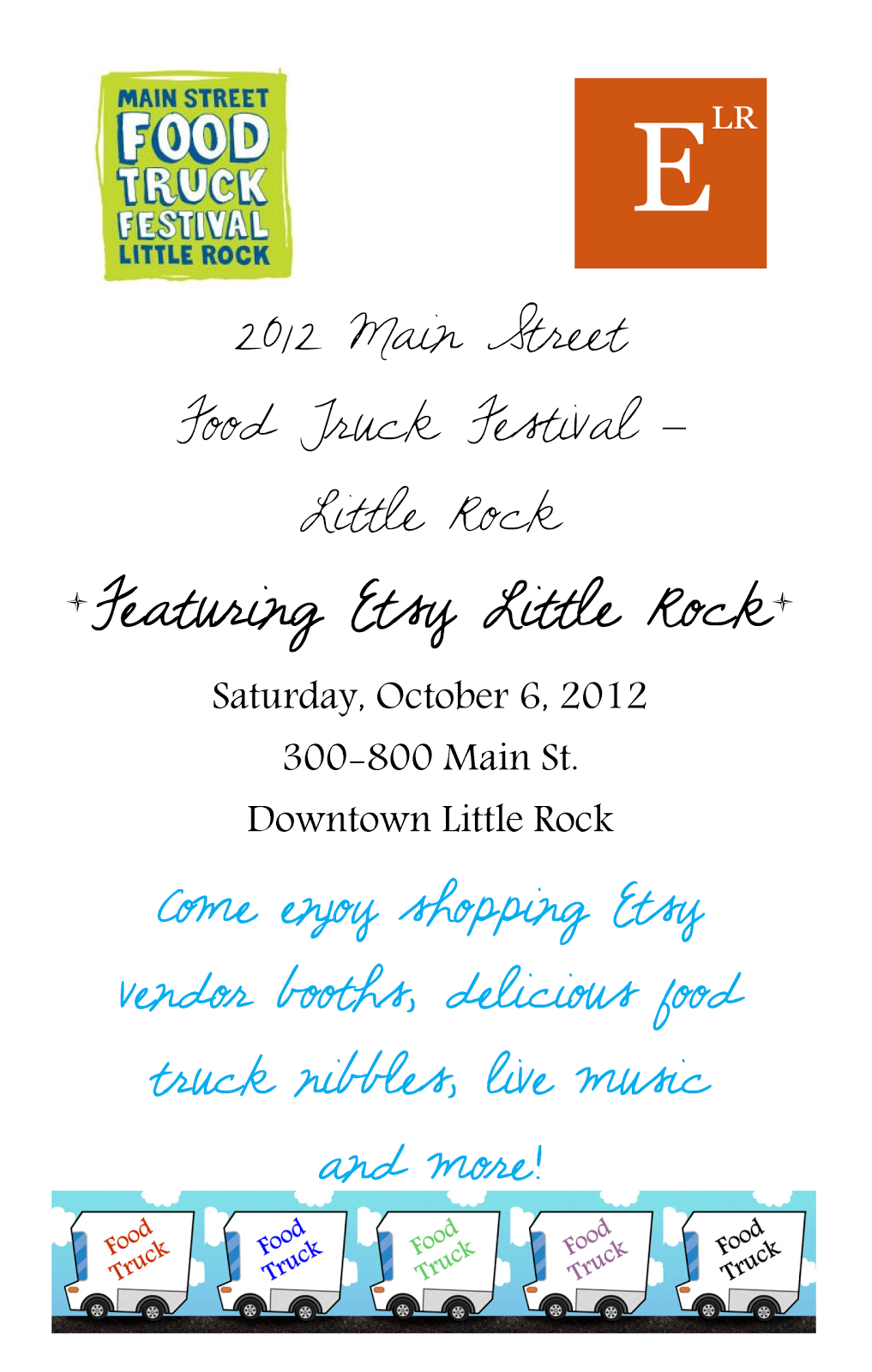 Etsy Little Rock  Little Rock Food Truck Festival Flyer
