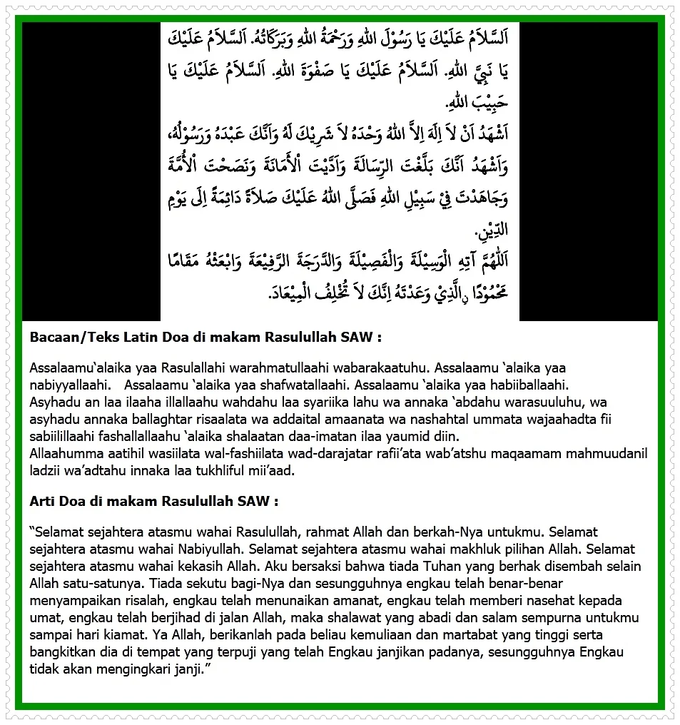 Image Doa Salam Ketika Berada Di Makam Rasulullah Saw