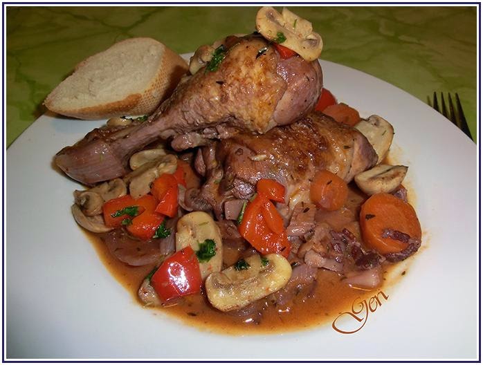 Lecker mit Geri: Coq au vin (Hähnchen in Rotweinsoße) - Пиле по френски ...