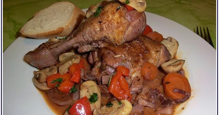 Lecker mit Geri: Coq au vin (Hähnchen in Rotweinsoße) - Пиле по френски с винен сос (Кок о вен)
