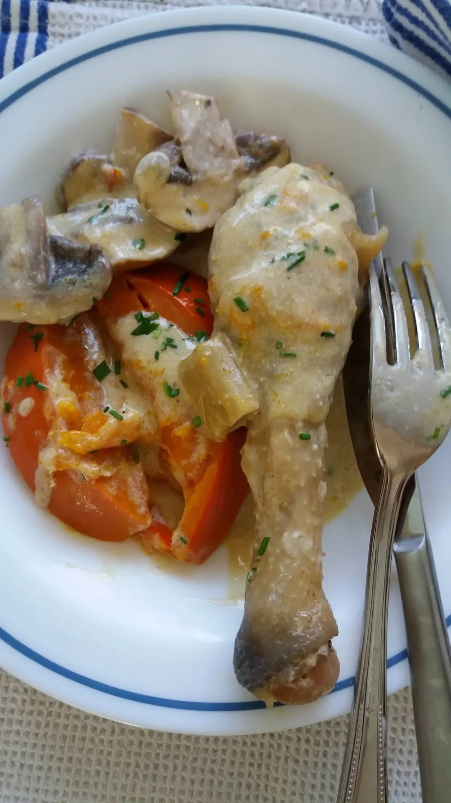 FloViCook: Poulet de Bresse au vin jaune, aux champignons et à la crème