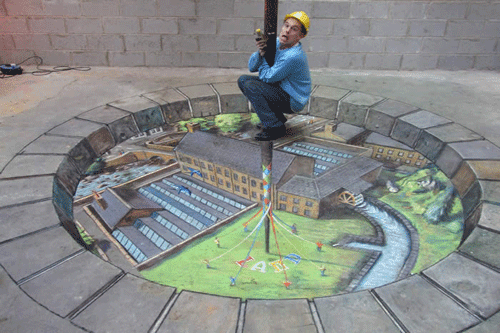 3d street art chalk illustrations by