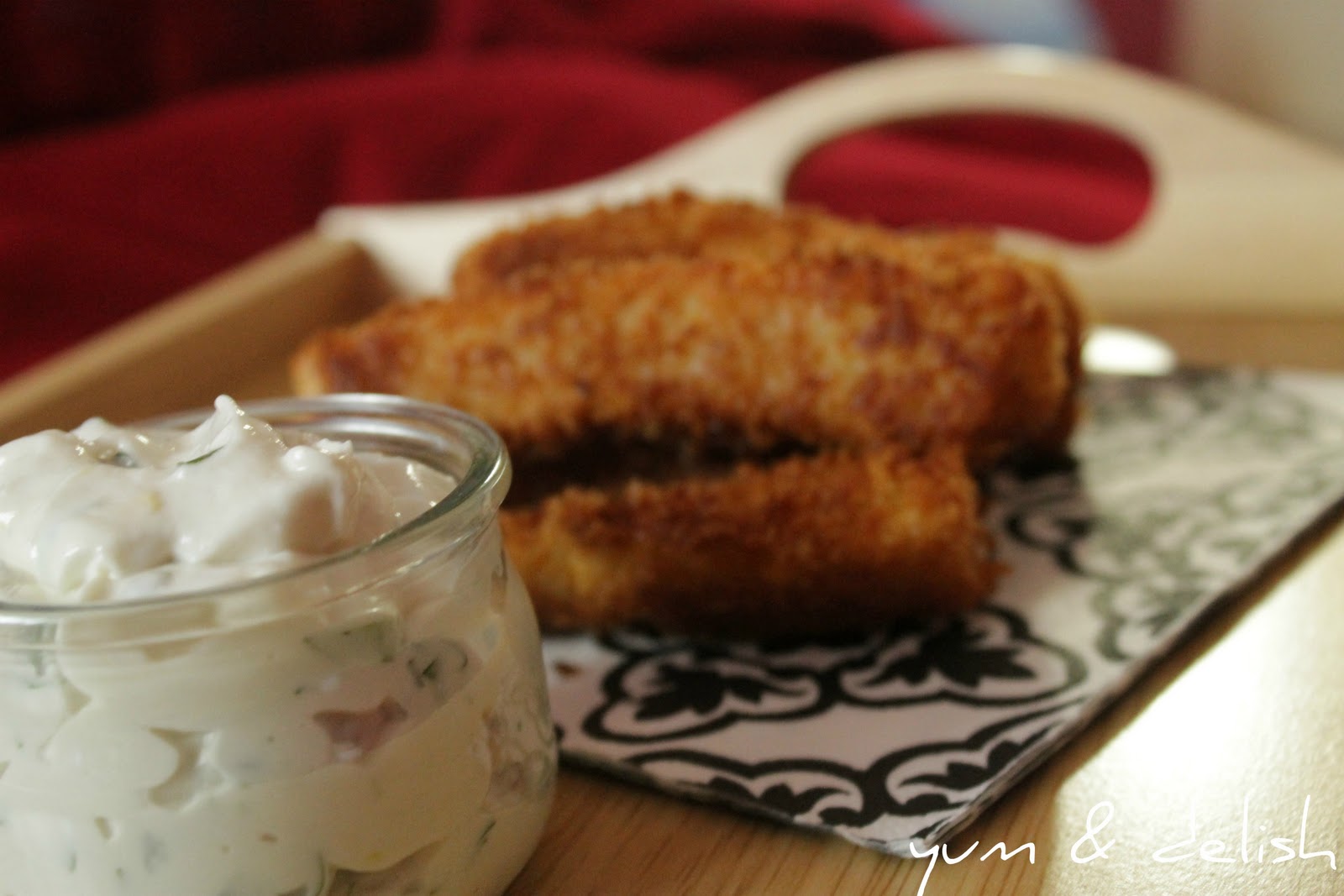 Yum & Delish: Crispy Fried Fish with Mayo Tahini Dip