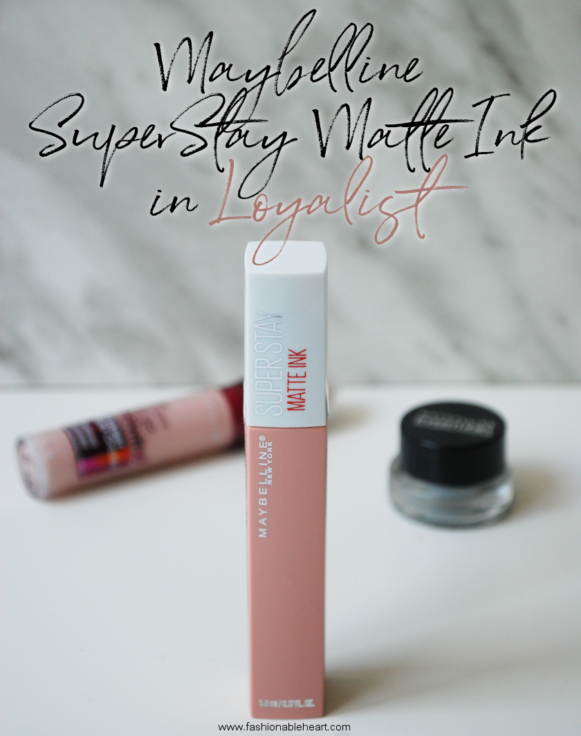 bbloggers, bbloggerca, canadian blog, beauty blog, maybelline, superstay, matte ink, lipstick, liquid lipstick, loyalist, 16 hours wear, long lasting, pinky nude, pink nude, applicator, swatch, review, drugstore, packaging, does it last, how long, pink lips, nude lips 