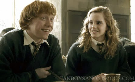 JK Rowling Ron Hermione Couple screen cap Harry Potter