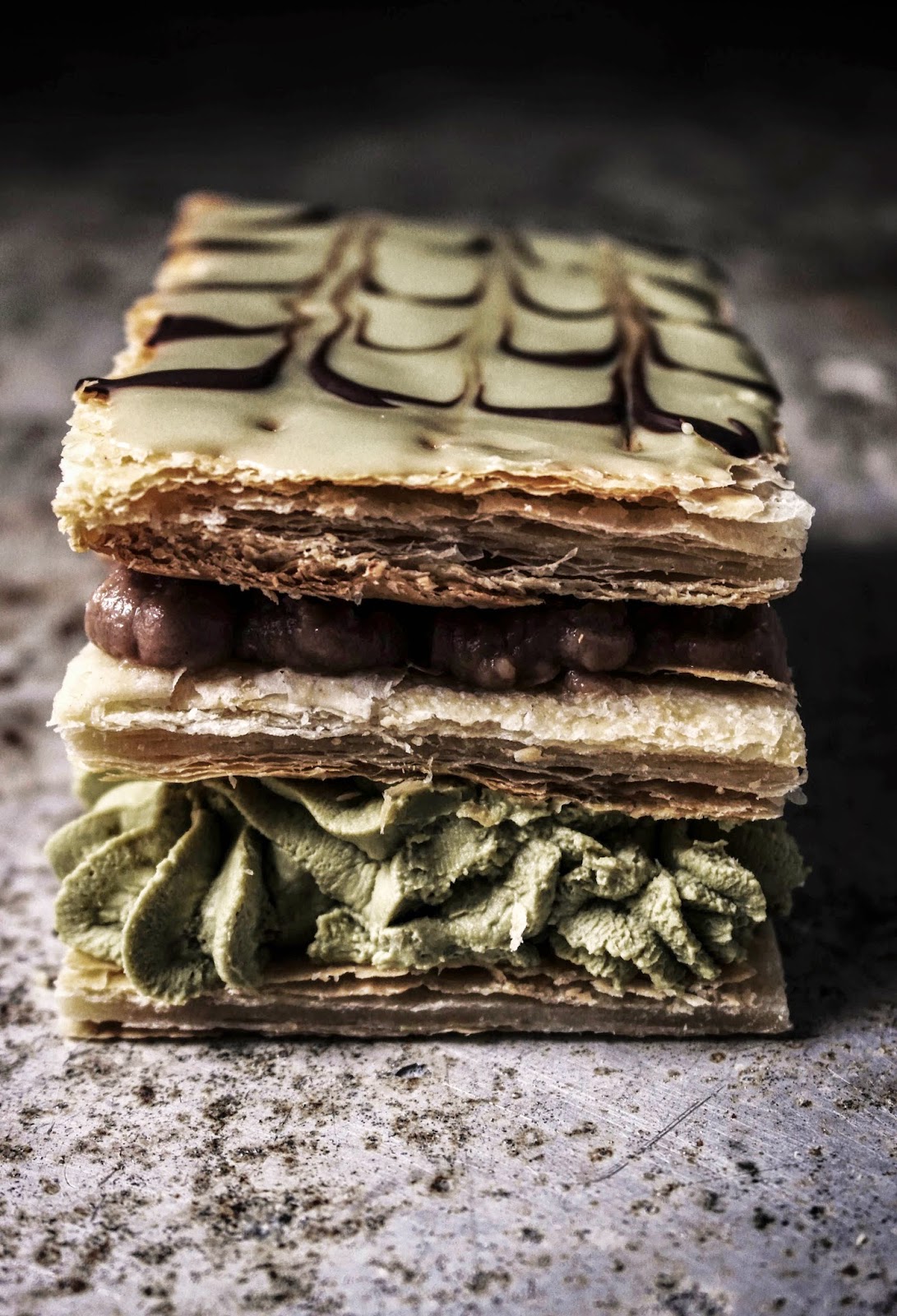 Chocolate Matcha Mille Feuille