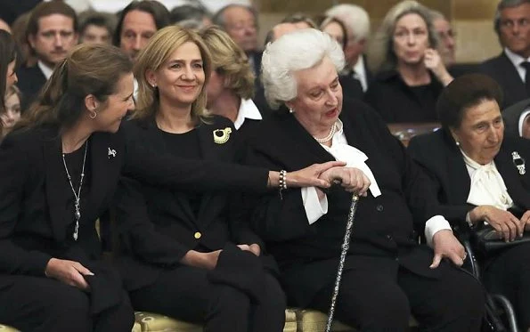 King Felipe, Queen Letizia, King Juan Carlos Queen Sofia, infantas Elena, Cristina, Pilar and Margarita attended the funeral of infanta Alicia