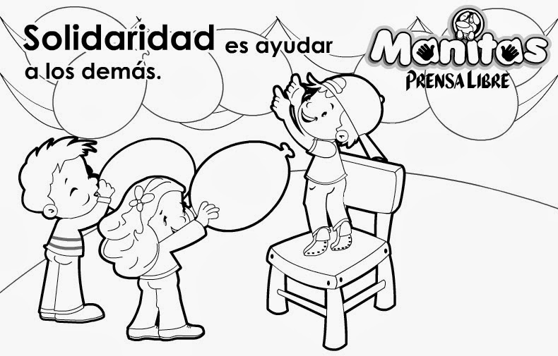 Dibujo para colorear representando el valor de la honestidad. Un niño devolviendo una cartera que encontró en la calle.