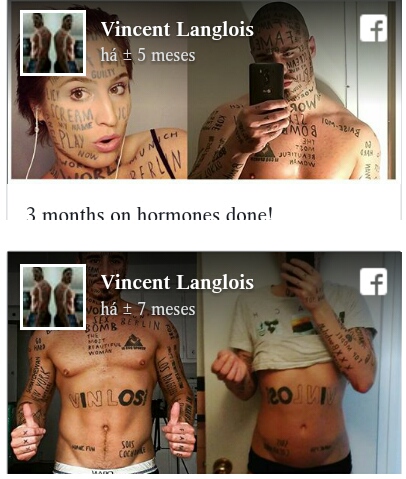 Após cinco meses tomando hormônio, Vincent decidiu parar o tratamento... 