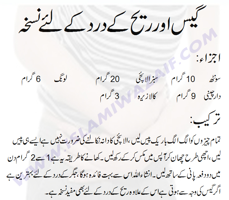 Gas Or Reeh Ke Dard Ke Liye Nuskha IslamiWazaif