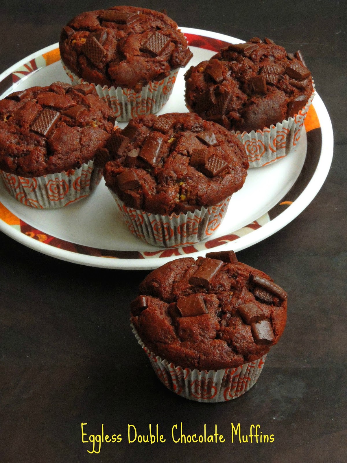 Priya's Versatile Recipes Eggless Double Chocolate Muffins
