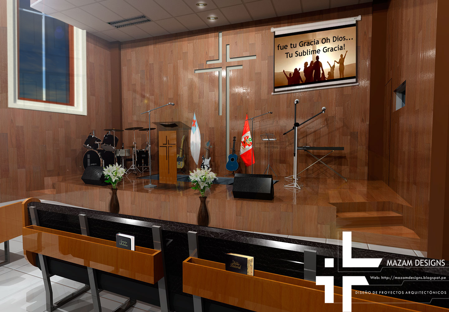 MAZAM DESIGNS: Proyecto: Templo de La Iglesia Evangélica Bautista