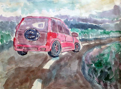 sketch painting watercolor subsequently painted using previous