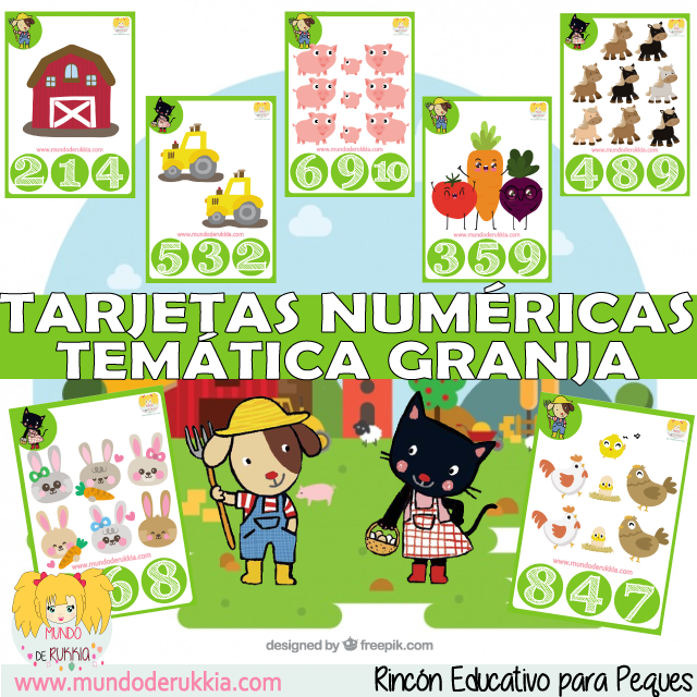 Tarjetas Numericas Tematica Granja Mundo De Rukkia