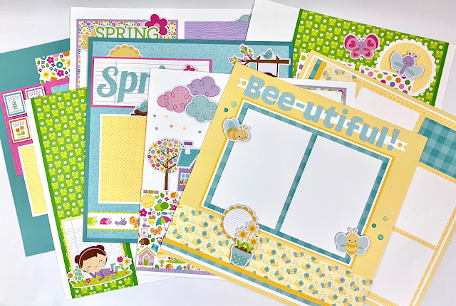 12x12 Spring scrapbook page layout kit by Artsy Albums