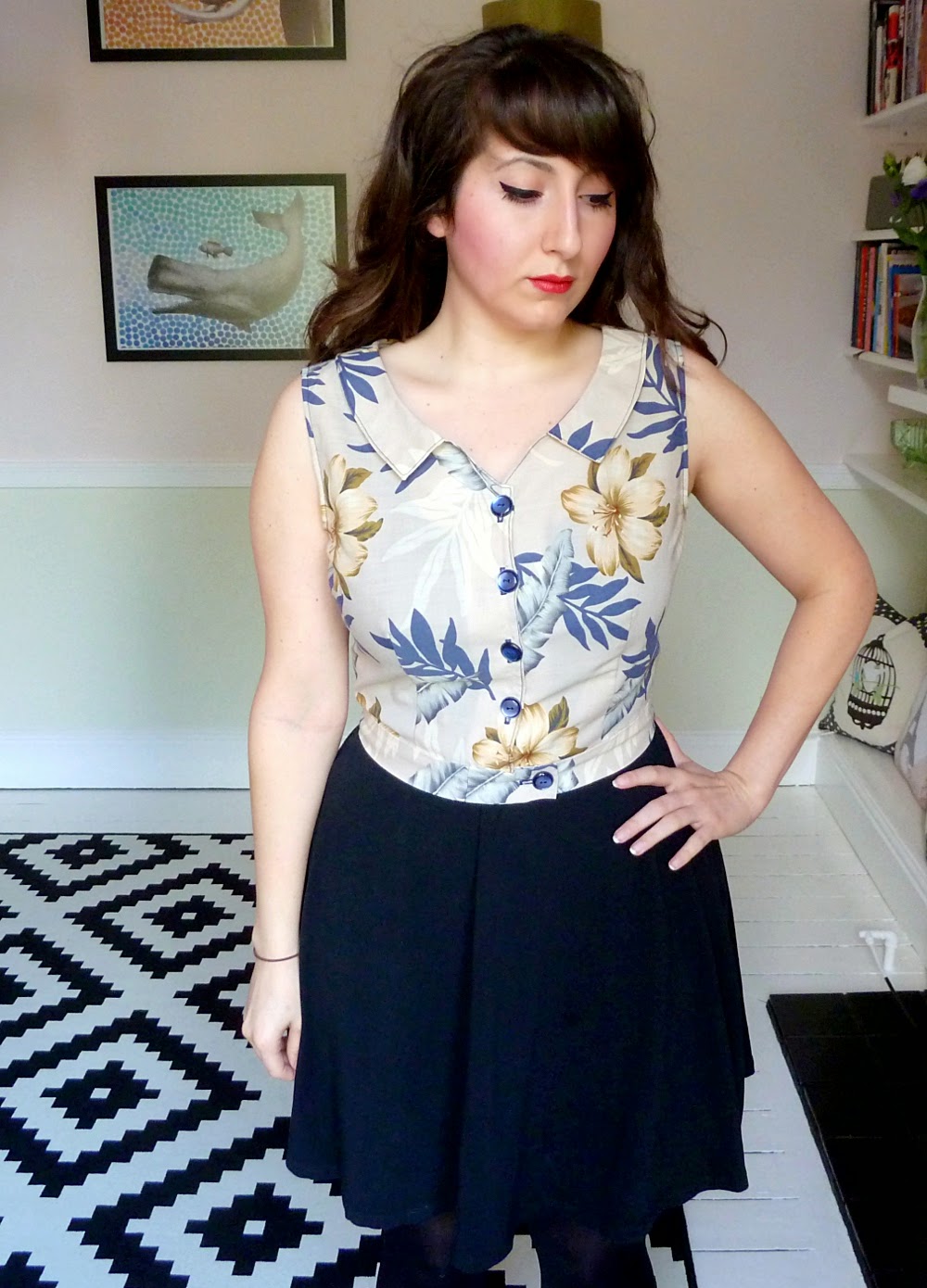 Hawthorn Printed Button Down Crop Blouse