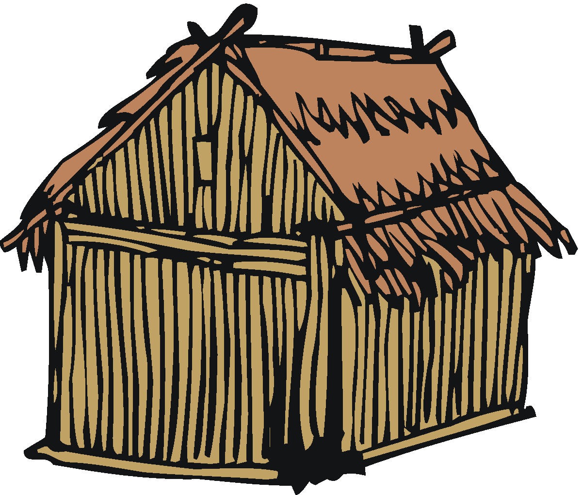 All About Comprehension: Don't Assume Too Much Wooden Hut Drawing.