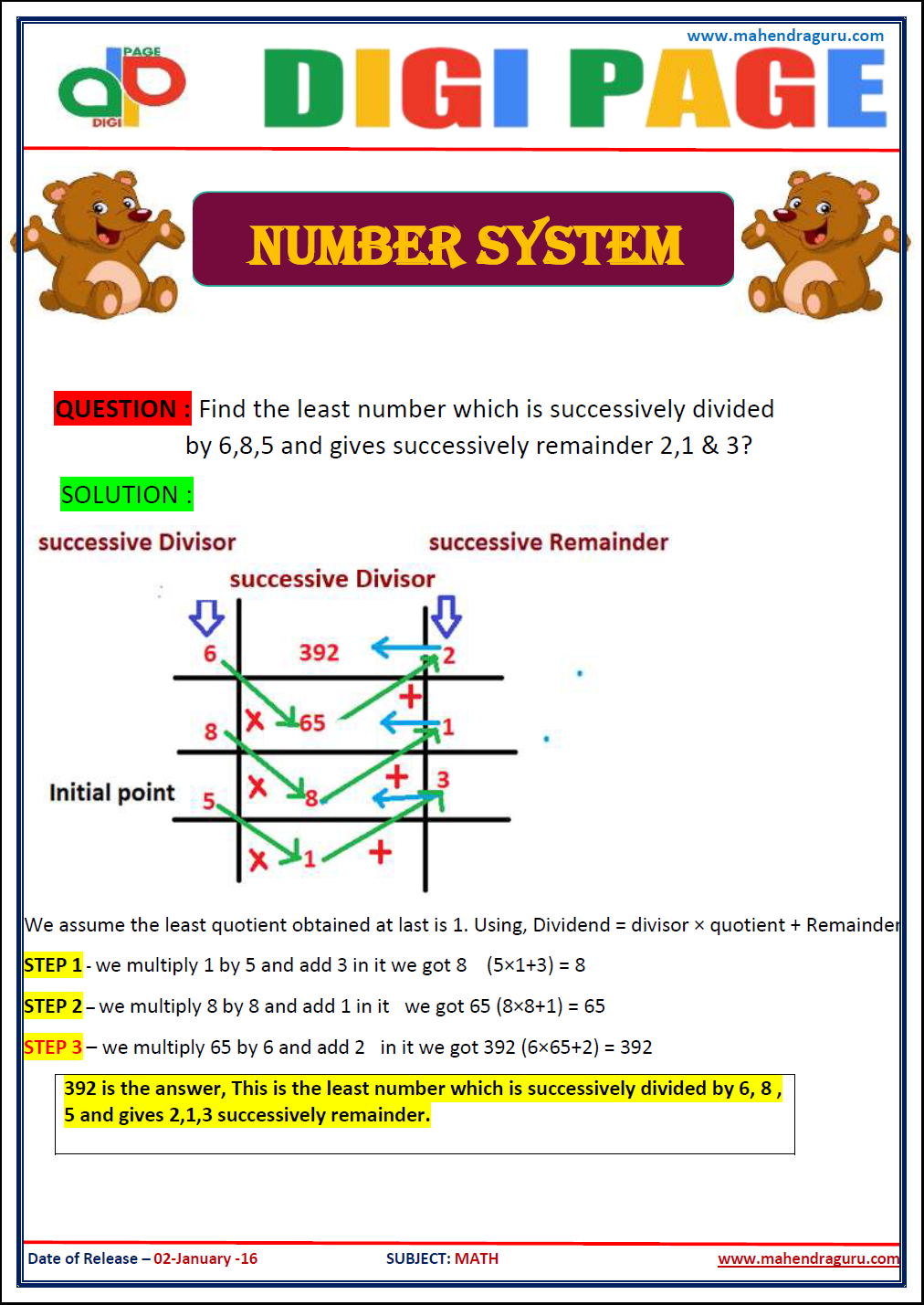 DP NUMBER SYSTEM 2 JAN 17
