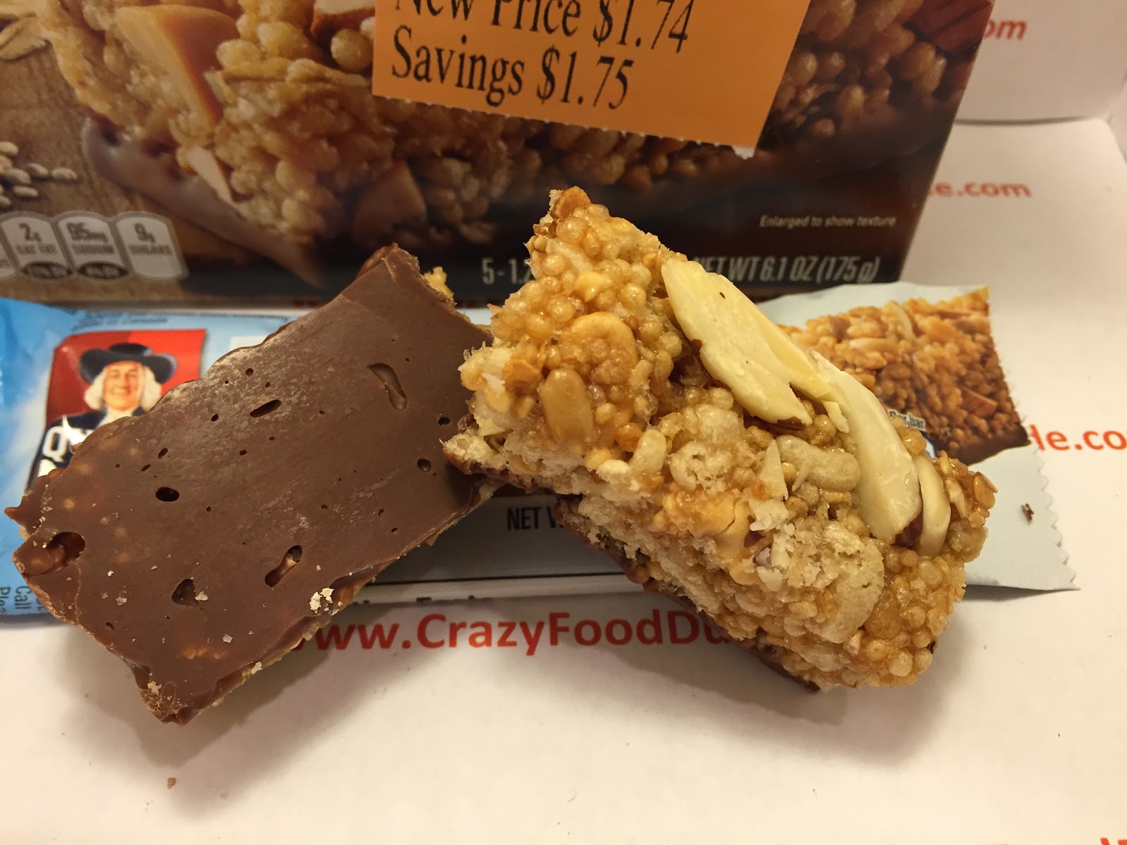 Crazy Food Dude Review Quaker Quinoa Chocolate Nut Medley Granola Bars