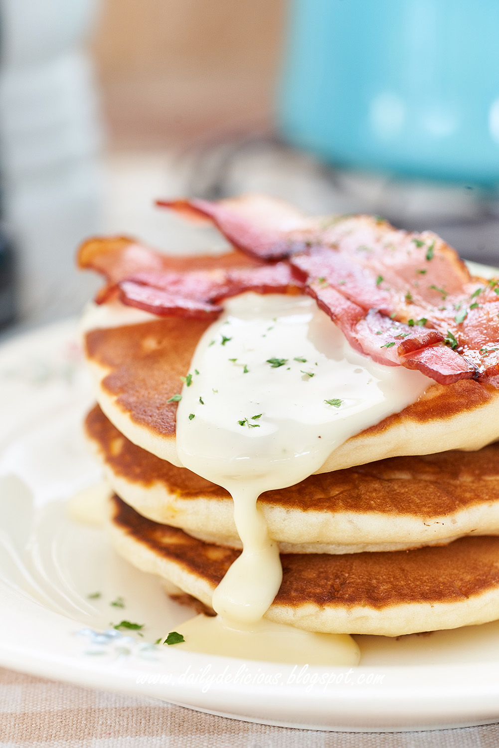 dailydelicious Corn pancake & Cheese sauce