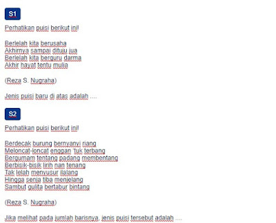 Contoh Soal Jenis Jenis Puisi Baru