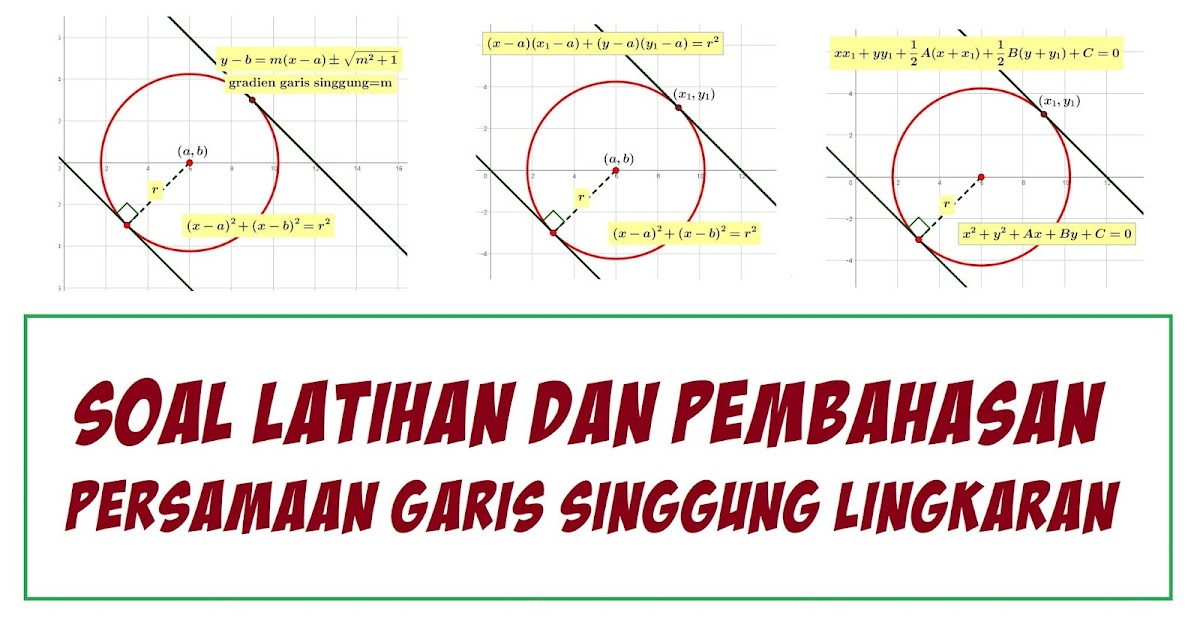 Matematika Dasar Sma Soal Latihan Dan Pembahasan Persamaan Garis Singgung Lingkaran Defantri Com