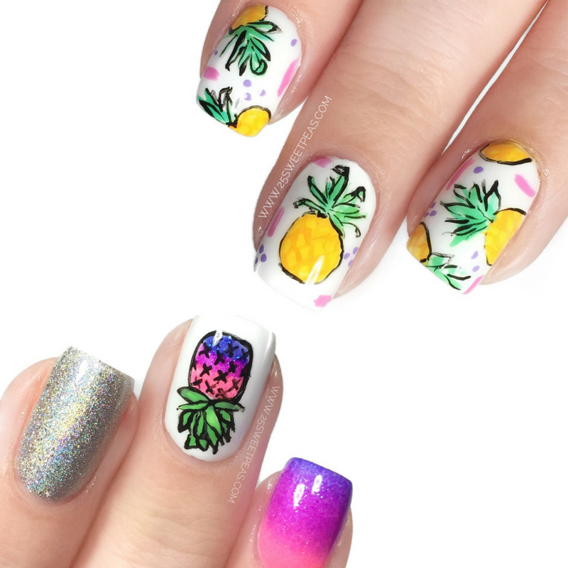 70 Stylish Nail Art Ideas To Try Now : Orange and Pink Pineapple Nails