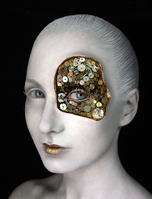 How to glue on gears to your face and body for a steampunk makeup look