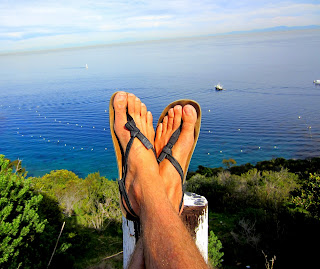 running in luna sandals