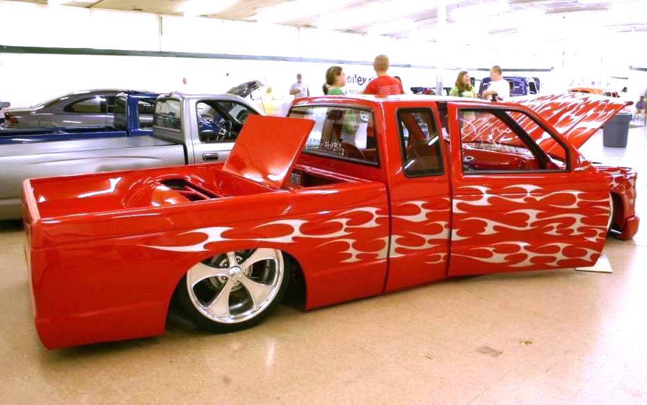 1987 Chevy S10 Pickup Truck Lowrider Rear View