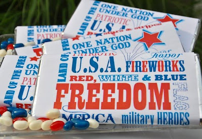 freedom, candy bar wrapper, USA, america, red white & blue, 4th of july