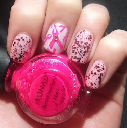 cancer breast nail awareness pink nails ribbon pinktober symbol simple lou perfectly polished mani w7 skittle sheer started