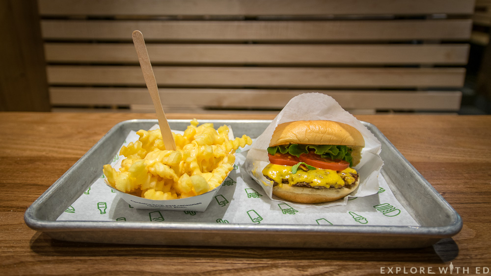 Shake Shack burger and crinkly fries