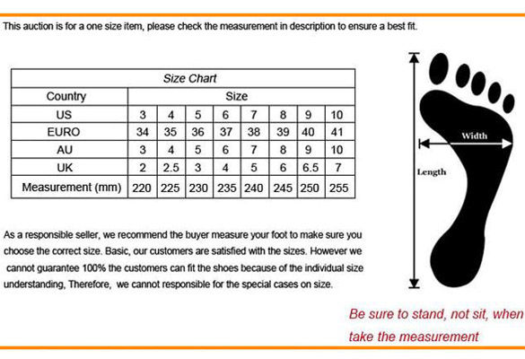Women S Shoe Size Chart Measure