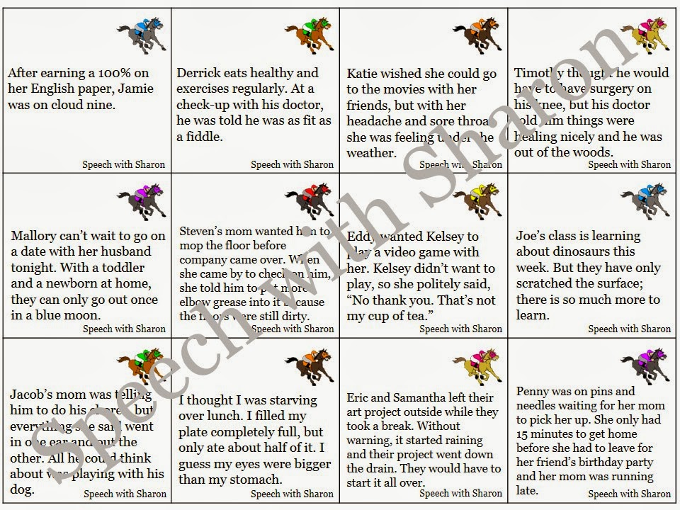 Speech with Sharon Hold Your Horses! A Figurative Language Game