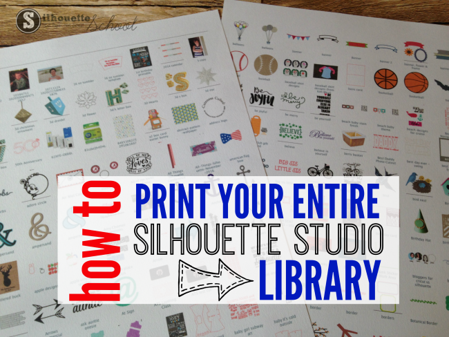 print Silhouette Studio library, studio library, silhouette designs, silhouette cameo tutorials