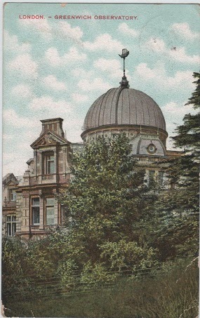 Vintage postcard of the Greenwich Observatory, London