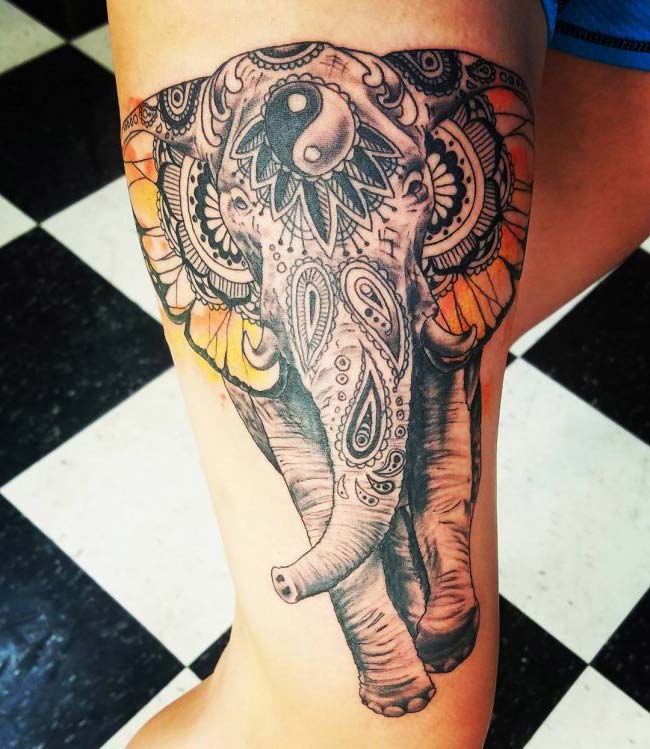 yin yang elephant tattoo yin yang elephant tattoo