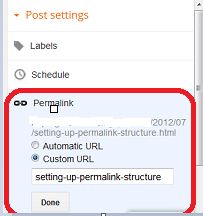 blogger blog allow permalink