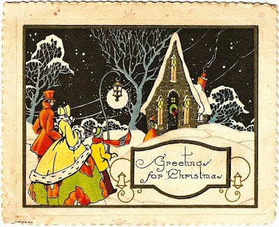 Παλιές κάρτες art deco για τα Χριστούγεννα