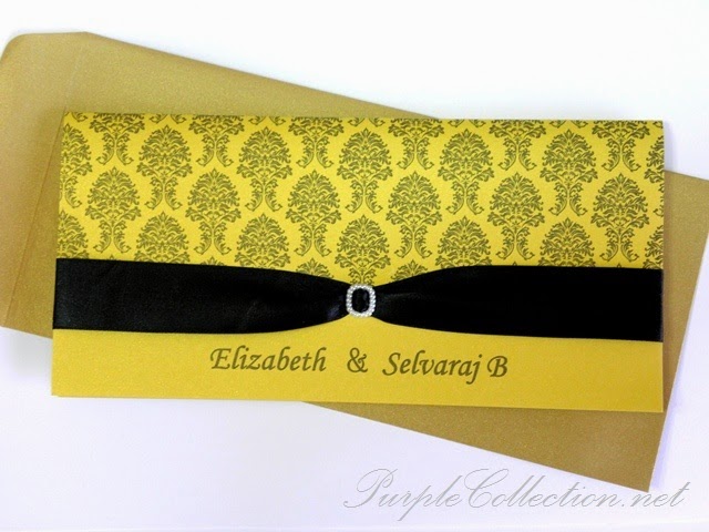 black damask, pearl gold card 250g, satin ribbon, wedding card, indian, tamil, printing, unique, special, handmade, hand crafted, malaysia, kuala lumpur, selangor, online, portfolio