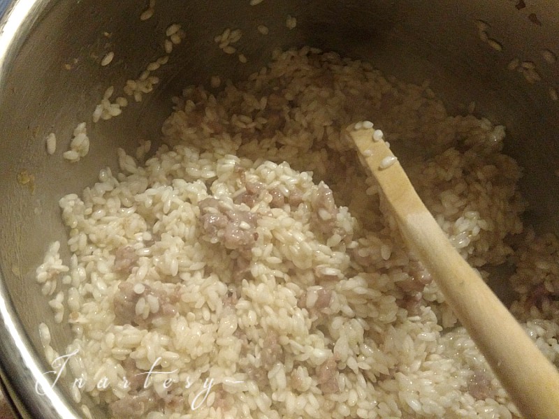 Risotto con funghi freschi e salsiccia inartesy