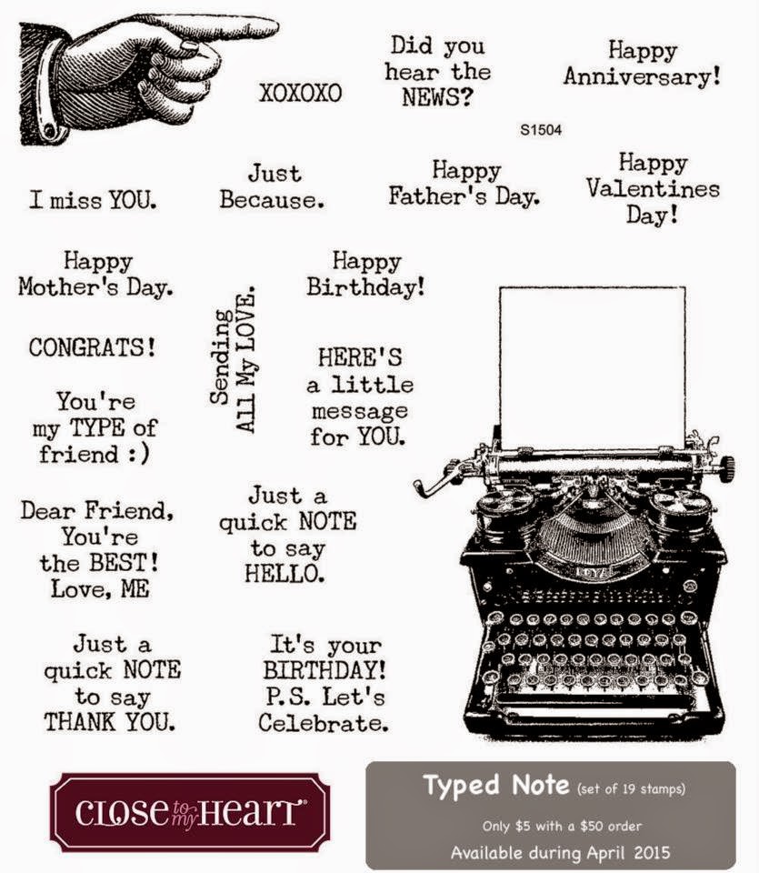 Retro Typed Notes Pam's Clearly Crafty Corner: Typed Note Blog Hop