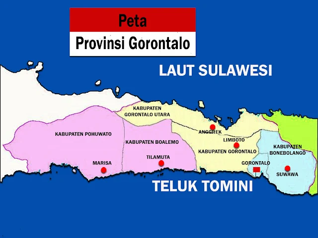 Gambar Peta Provinsi Gorontalo lengkap