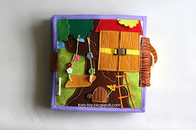 Handmade quiet book Dollhouse, busy book for girl, treehouse, Развивающая книжка Кукольный домик, домик на дереве, сад